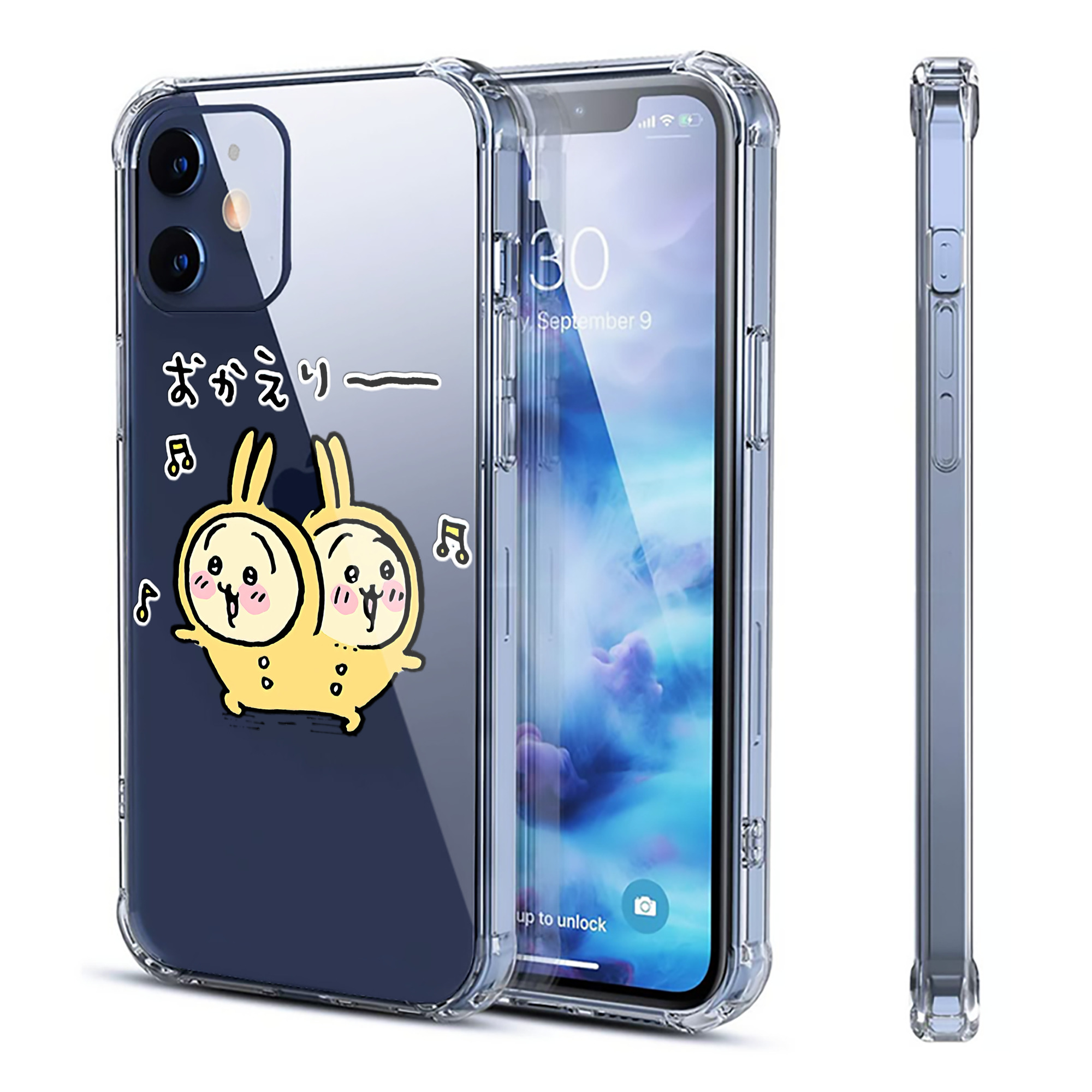 （画像用） ちいかわ うさぎ Chii-kawa usagi 【iPhone 12シリーズ対応】透明スマホケース（クリアソフトケース）